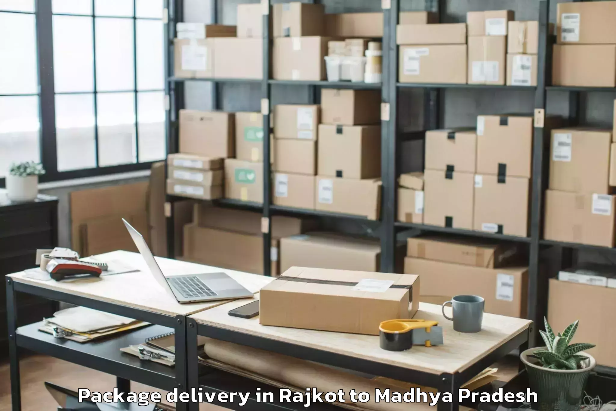 Professional Rajkot to Indore Airport Idr Package Delivery